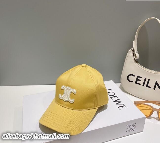 Spot Discount Celine Baseball Hat with Logo 073002 Yellow 2024