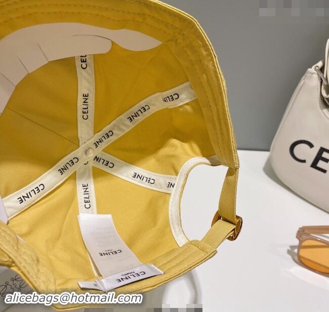 Spot Discount Celine Baseball Hat with Logo 073002 Yellow 2024