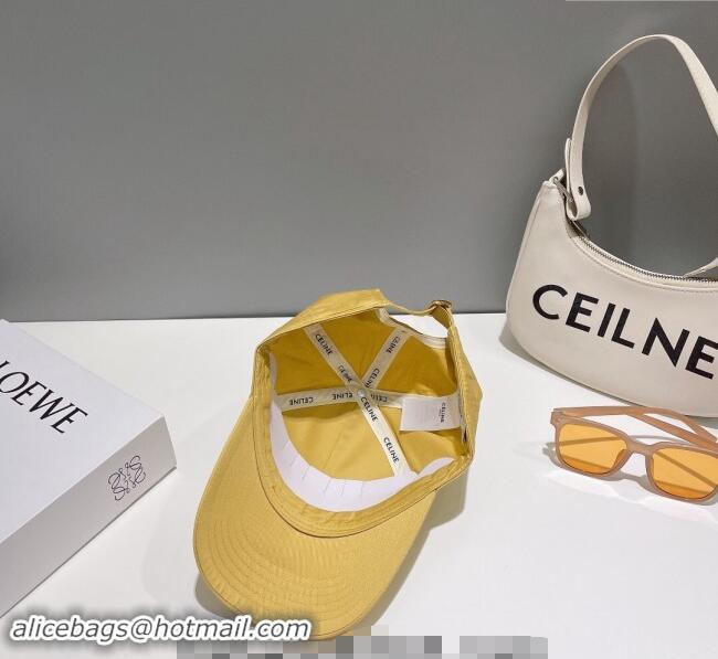 Cheapest Celine Baseball Hat with CELINE 073002 Yellow 2024