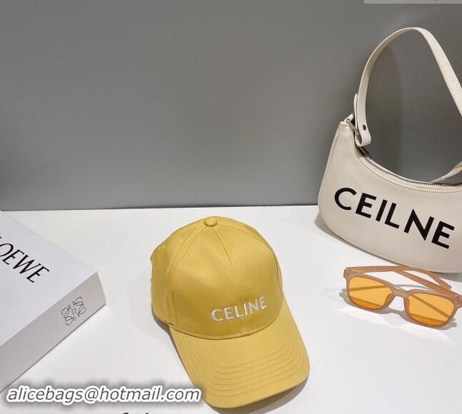 Cheapest Celine Baseball Hat with CELINE 073002 Yellow 2024