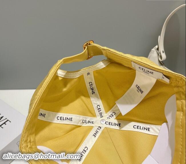 Cheapest Celine Baseball Hat with CELINE 073002 Yellow 2024