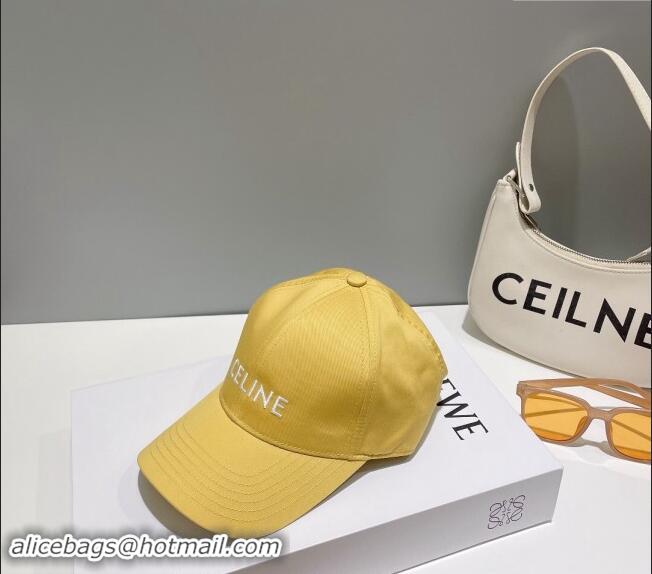 Cheapest Celine Baseball Hat with CELINE 073002 Yellow 2024