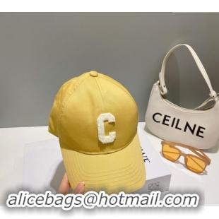 Cheapest Celine Baseball Hat with C Letter 073002 Yellow 2024