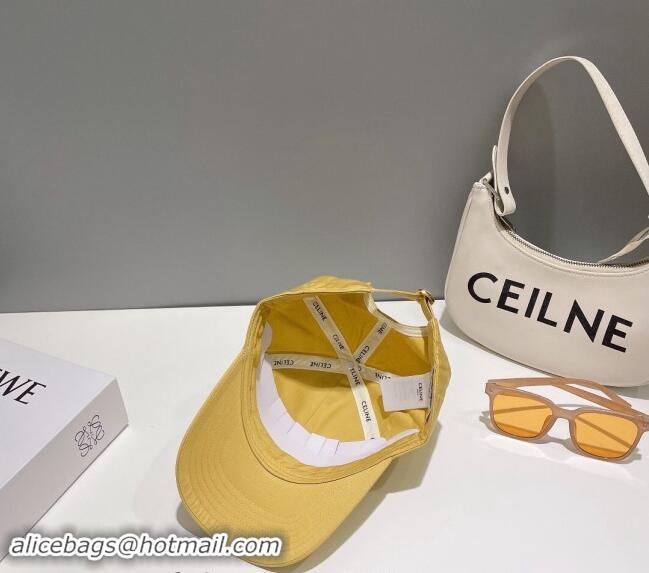 Cheapest Celine Baseball Hat with C Letter 073002 Yellow 2024