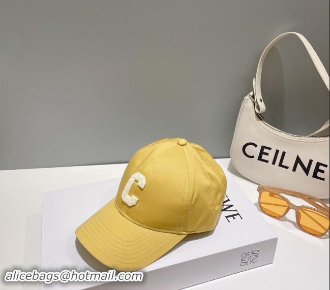 Cheapest Celine Baseball Hat with C Letter 073002 Yellow 2024