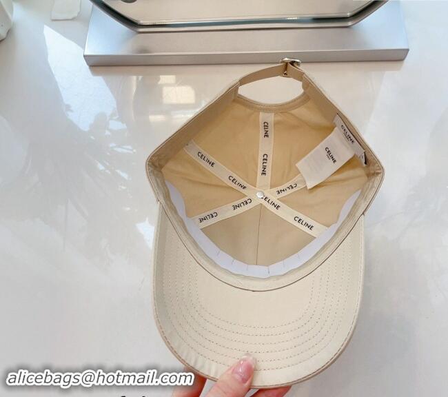 Market Sells Celine Baseball Hat with Logo 073002 Light Beige 2024