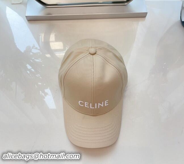 Buy Discount Celine Baseball Hat with CELINE 073002 Light Beige 2024