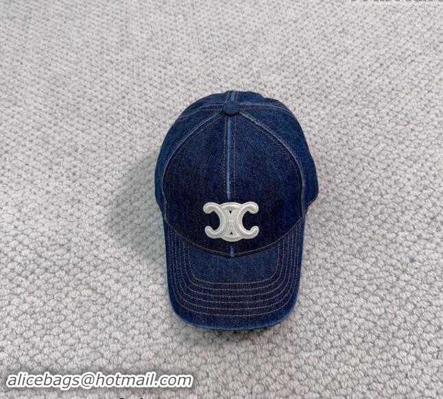 New Luxury Celine Denim Baseball Hat with Logo 073002 2024