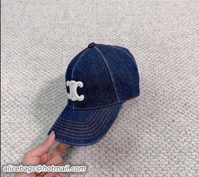 New Luxury Celine Denim Baseball Hat with Logo 073002 2024