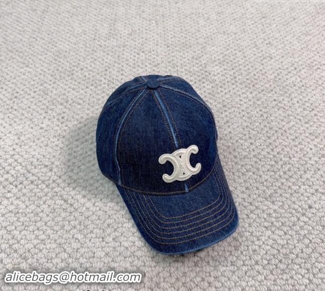 New Luxury Celine Denim Baseball Hat with Logo 073002 2024