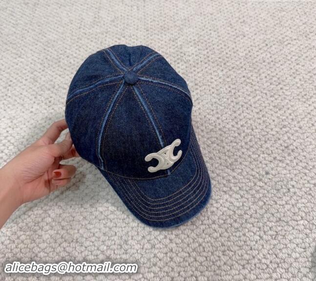 New Luxury Celine Denim Baseball Hat with Logo 073002 2024