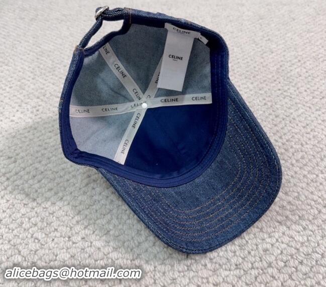 New Luxury Celine Denim Baseball Hat with Logo 073002 2024