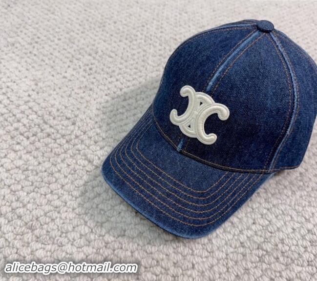 New Luxury Celine Denim Baseball Hat with Logo 073002 2024