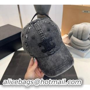 Buy Classic Celine Denim Baseball Hat 082203 Black 2024