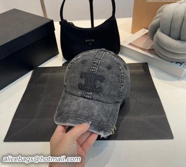 Buy Classic Celine Denim Baseball Hat 082203 Black 2024