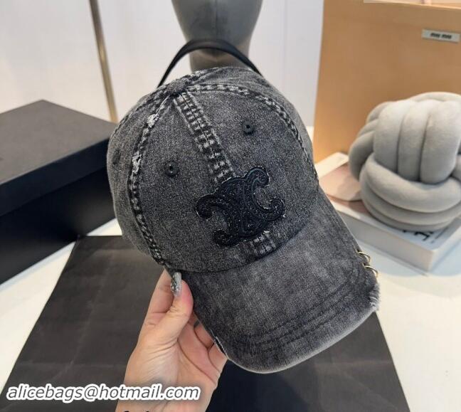 Buy Classic Celine Denim Baseball Hat 082203 Black 2024