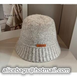 Most Popular Celine Knit Bucket Hat 0913 Light Grey 2024