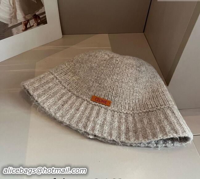 Most Popular Celine Knit Bucket Hat 0913 Light Grey 2024