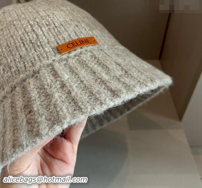 Most Popular Celine Knit Bucket Hat 0913 Light Grey 2024