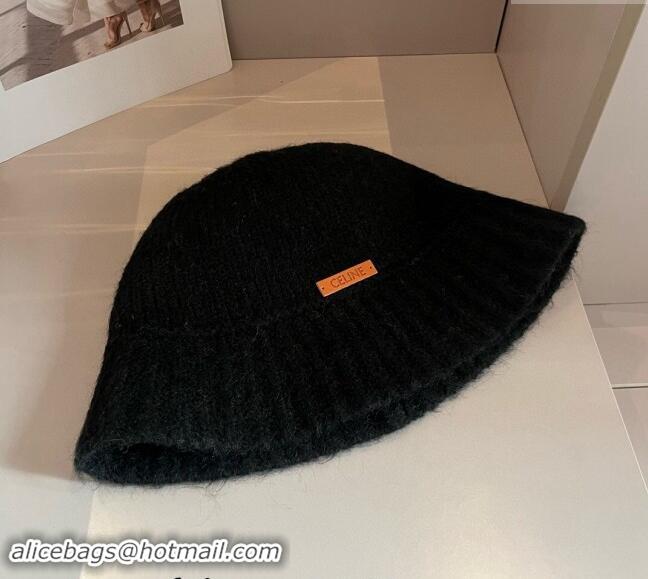 Top Design Celine Knit Bucket Hat 0913 Black 2024