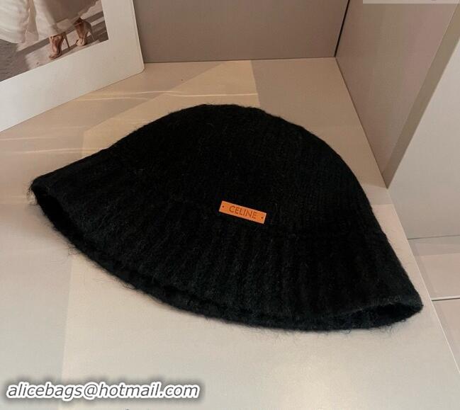 Top Design Celine Knit Bucket Hat 0913 Black 2024