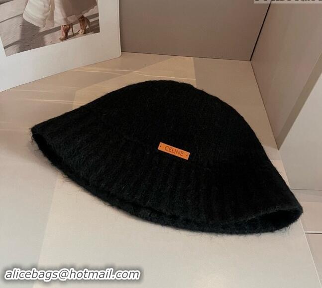 Top Design Celine Knit Bucket Hat 0913 Black 2024