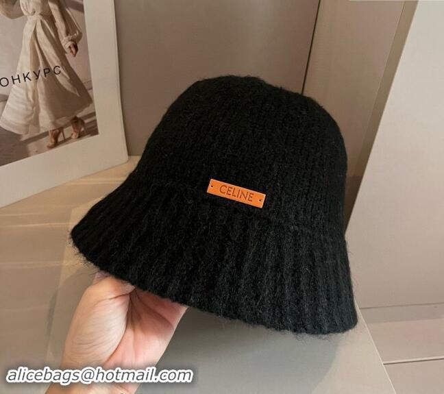 Top Design Celine Knit Bucket Hat 0913 Black 2024