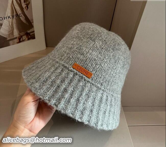 Buy Fashionable Celine Knit Bucket Hat 0913 Dark Grey 2024