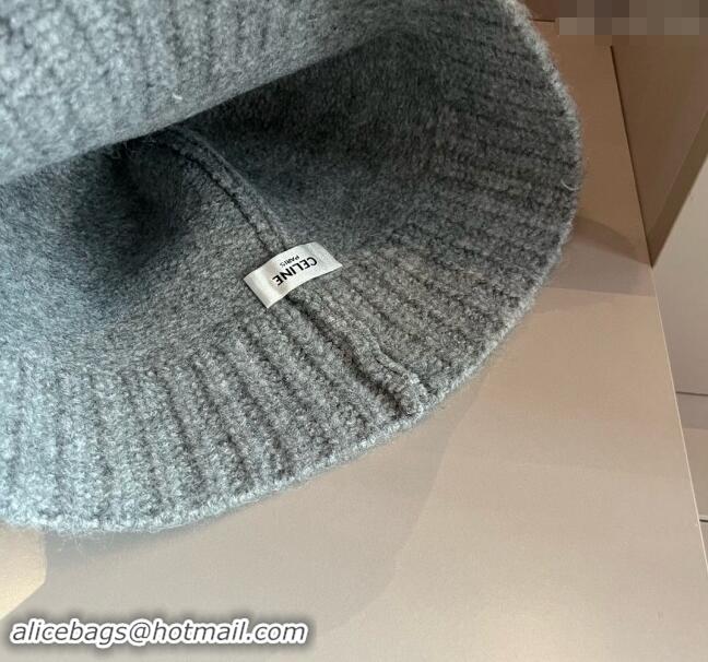 Buy Fashionable Celine Knit Bucket Hat 0913 Dark Grey 2024