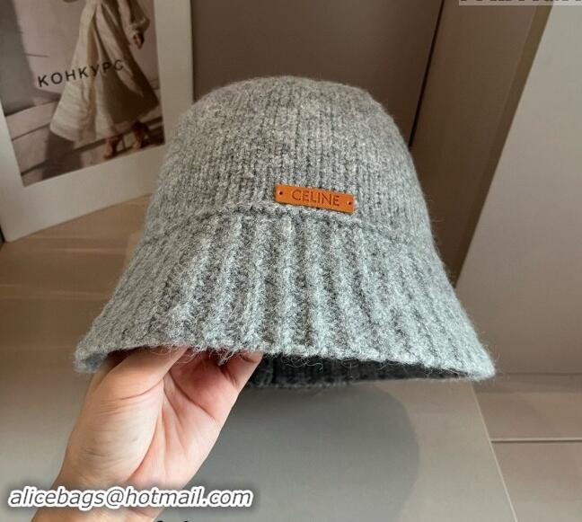 Buy Fashionable Celine Knit Bucket Hat 0913 Dark Grey 2024