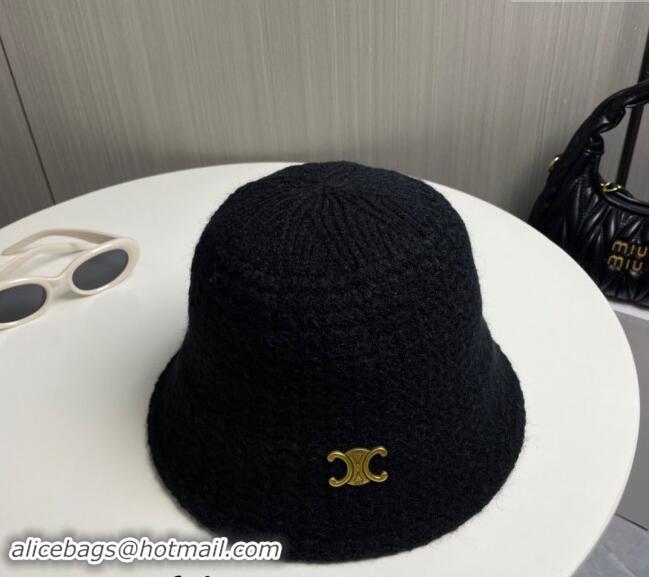 Grade Quality Celine Knit Bucket Hat 0913 Black 2024