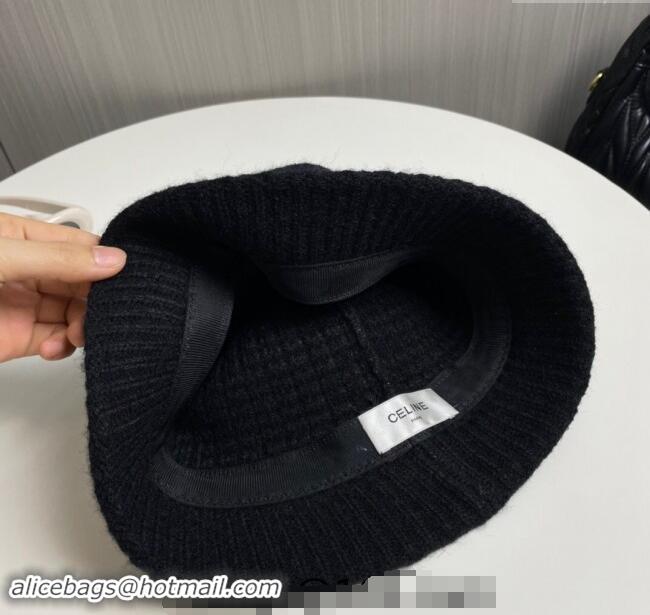 Grade Quality Celine Knit Bucket Hat 0913 Black 2024