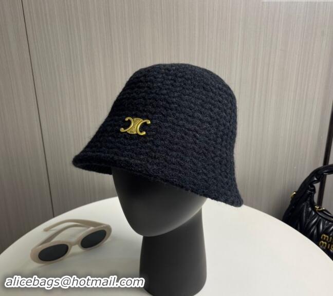 Grade Quality Celine Knit Bucket Hat 0913 Black 2024