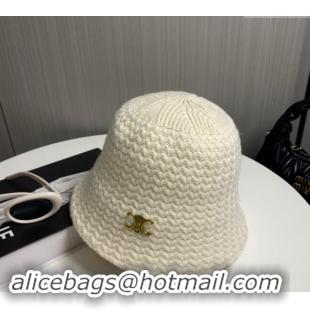 Low Cost Celine Knit Bucket Hat 0913 White 2024