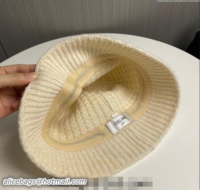 Low Cost Celine Knit Bucket Hat 0913 White 2024