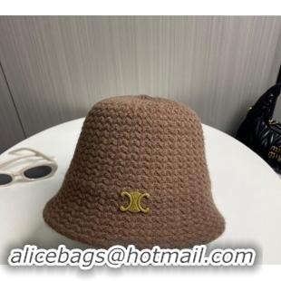 Super Quality Celine Knit Bucket Hat 0913 Brown 2024