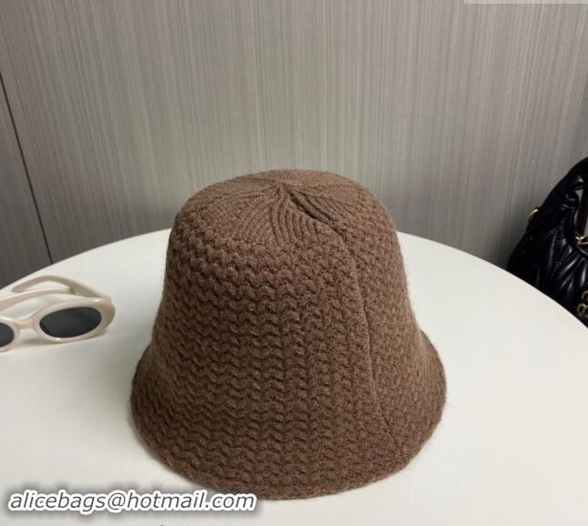 Super Quality Celine Knit Bucket Hat 0913 Brown 2024