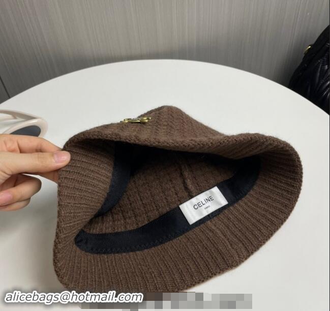 Super Quality Celine Knit Bucket Hat 0913 Brown 2024