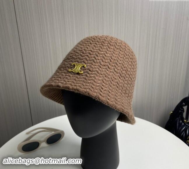 Super Quality Celine Knit Bucket Hat 0913 Brown 2024