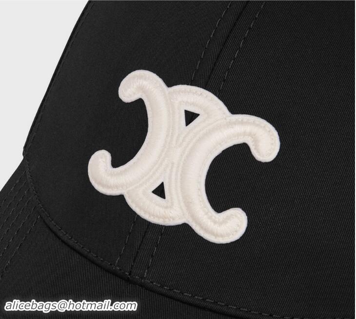 Luxury Classic Celine Triomphe Baseball Cap In Cotton 040302 Black 2024