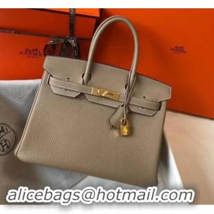 Promotional Hermes Birkin 35cm Bag Togo Leather H35 Etoupe Grey Gold Hardware