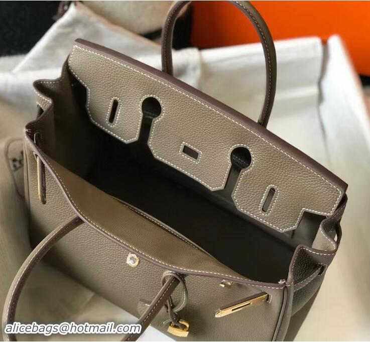 Promotional Hermes Birkin 35cm Bag Togo Leather H35 Etoupe Grey Gold Hardware