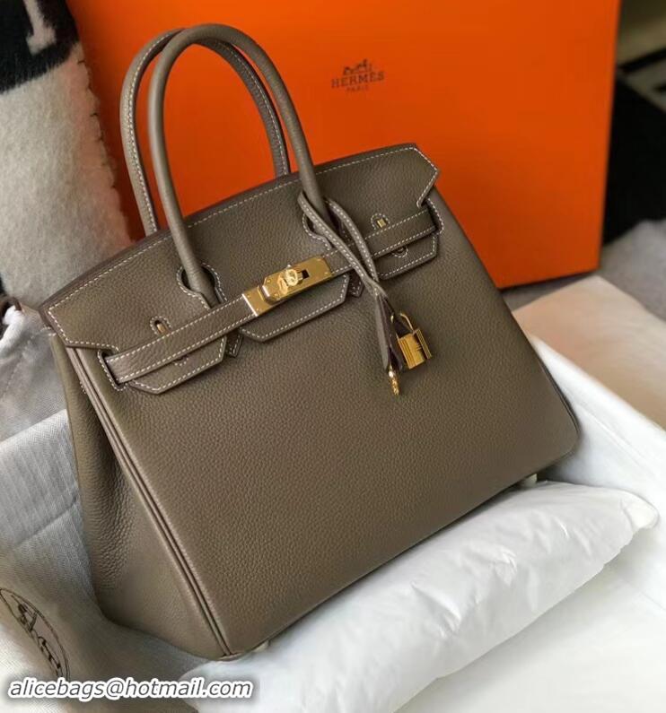 Promotional Hermes Birkin 35cm Bag Togo Leather H35 Etoupe Grey Gold Hardware