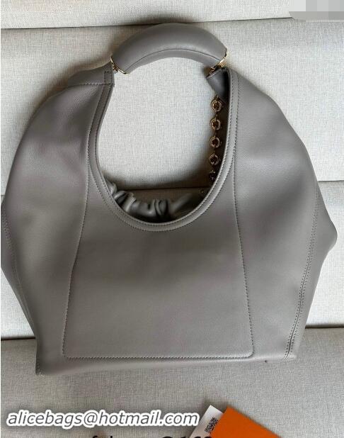 Top Quality Loewe Medium Squeeze Bag in Nappa Lambskin 948017 Grey 2024