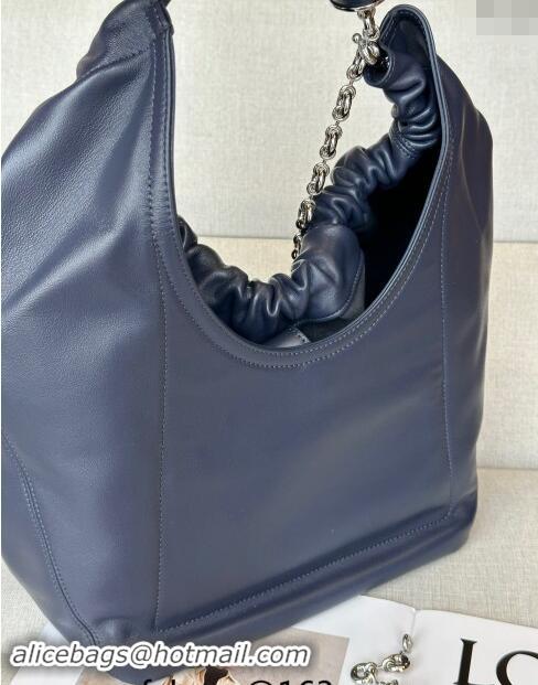 Famous Brand Loewe Medium Squeeze Bag in Nappa Lambskin 948017 Abyss Blue 2024