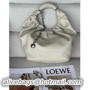 Good Product Loewe Medium Squeeze Bag in Nappa Lambskin 948017 White 2024