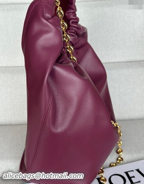 Top Design Loewe Medium Squeeze Bag in Nappa Lambskin 948017 Dark Purple 2024