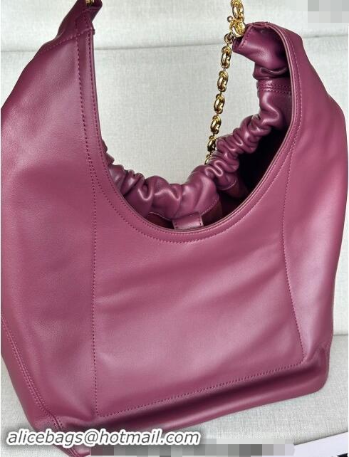 Top Design Loewe Medium Squeeze Bag in Nappa Lambskin 948017 Dark Purple 2024