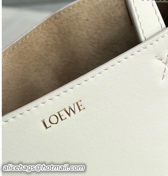 Promotional Loewe Mini Puzzle Fold Tote Bag in patchwork calfskin L0051 White/Beige 2024