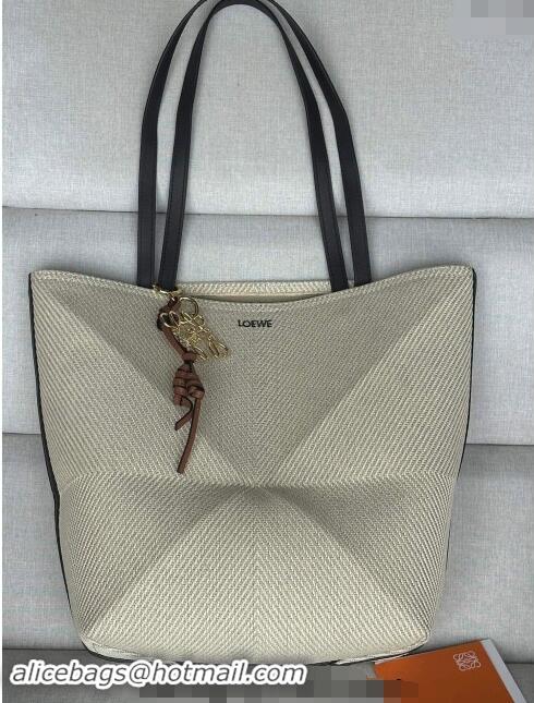 Top Grade Loewe Medium Puzzle Fold Tote Bag in Cotton Canvas L0059 (With Charm) 2024